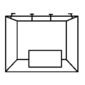 Icon für Design im Raum, wie z.B. Messe und Events