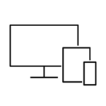 Icon Design das verschiedene Devices zeigt, um Response darzustellen