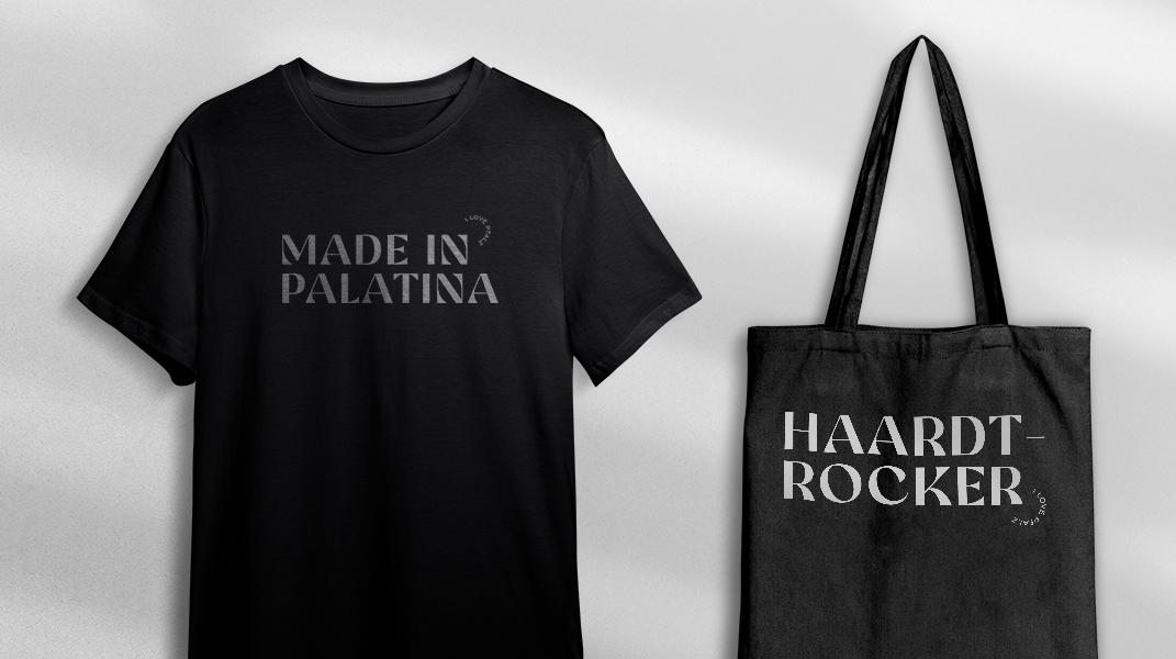 I Love Pfalz Modelabel: Beispiele für T-Shirt und Tasche