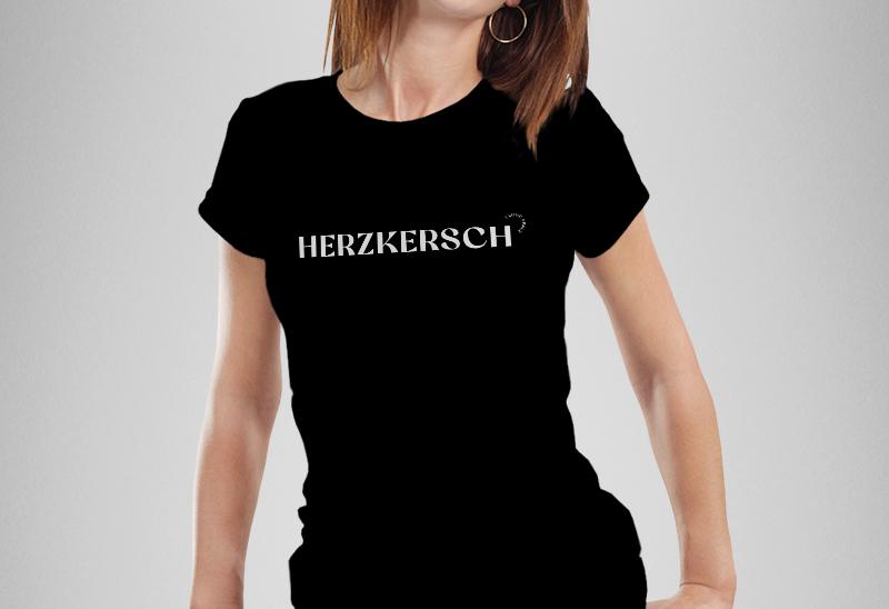 I Love Pfalz Modelabel: Herzkersch auf schwarzem T-Shirt